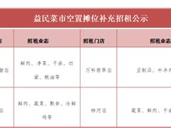 益民菜市部分空置摊位补充招租公告